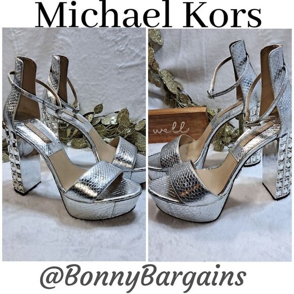 Michael Kors Chunky Heel Rhinestone Shoe New with Dustbag - Picture 1 of 16